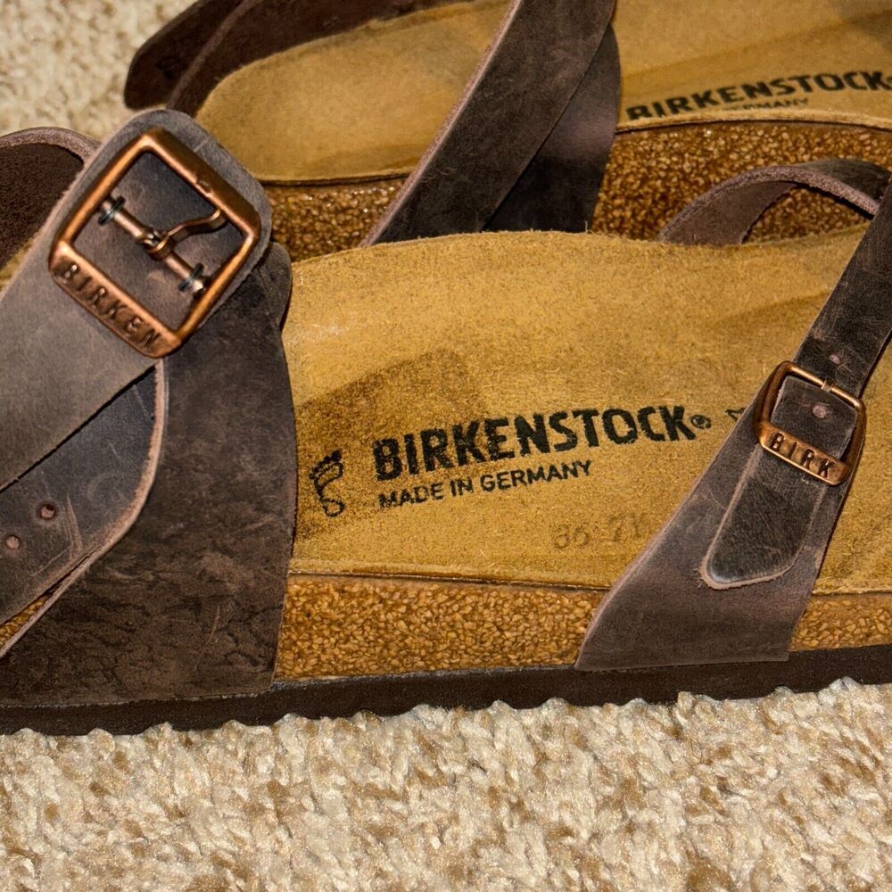 Birkenstock Brown Leather Strappy Sandals - Picture 5 of 10
